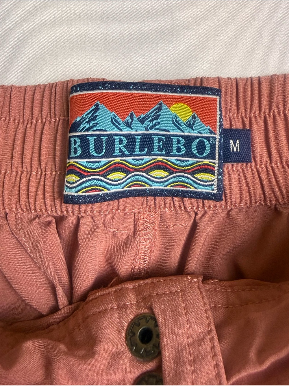 Burlebo Men’s Performance Shorts Medium Rust Salmon 7” Inseam Fishing Outdoor - Picture 3 of 12
